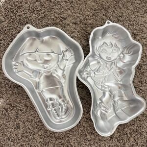 Dora the Explorer & Diego Cake Pans Vintage Metal Character Baking